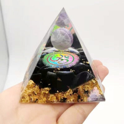 Tree of Life Orgonite Pyramid Mold Amethyst Peridot Healing Crystal - MoonlightMysticVibes.com