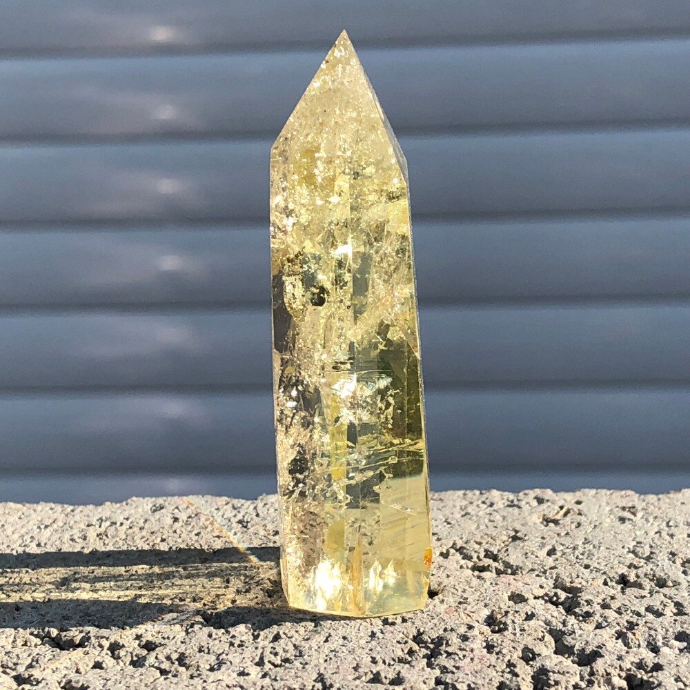 Natural Citrine Crystal Obelisk Wand Point Healing * - MoonlightMysticVibes.com