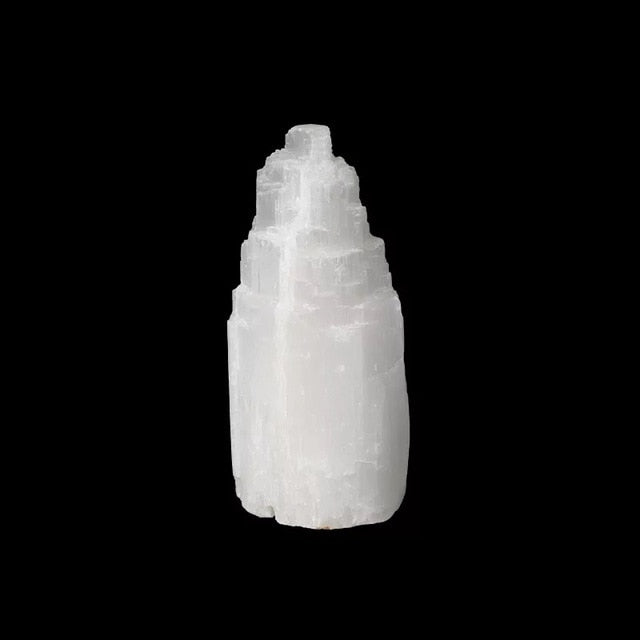 Natural Selenite Crystal Tower Lamp * - MoonlightMysticVibes.com